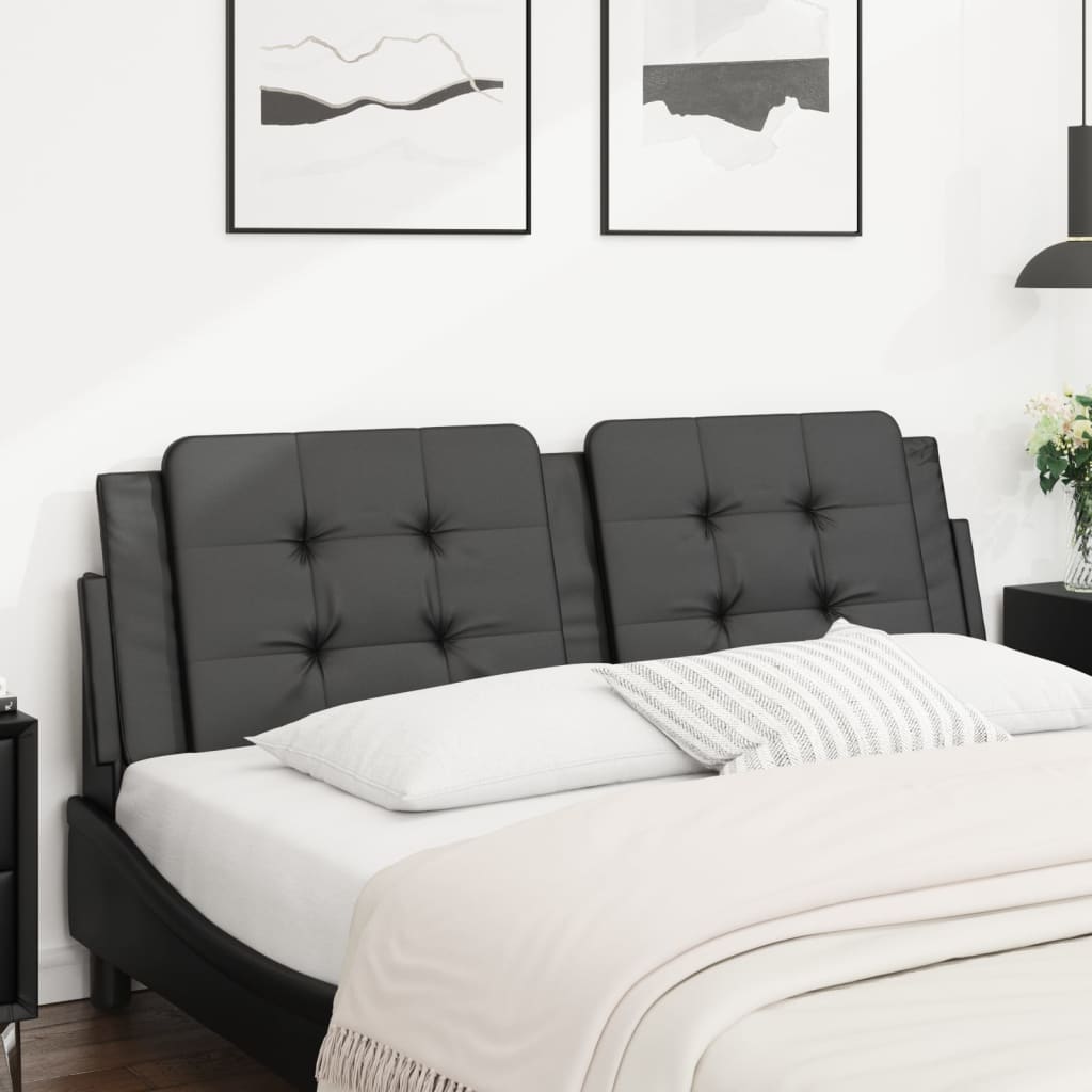 Headboard Cushion Black 153 cm Faux Leather