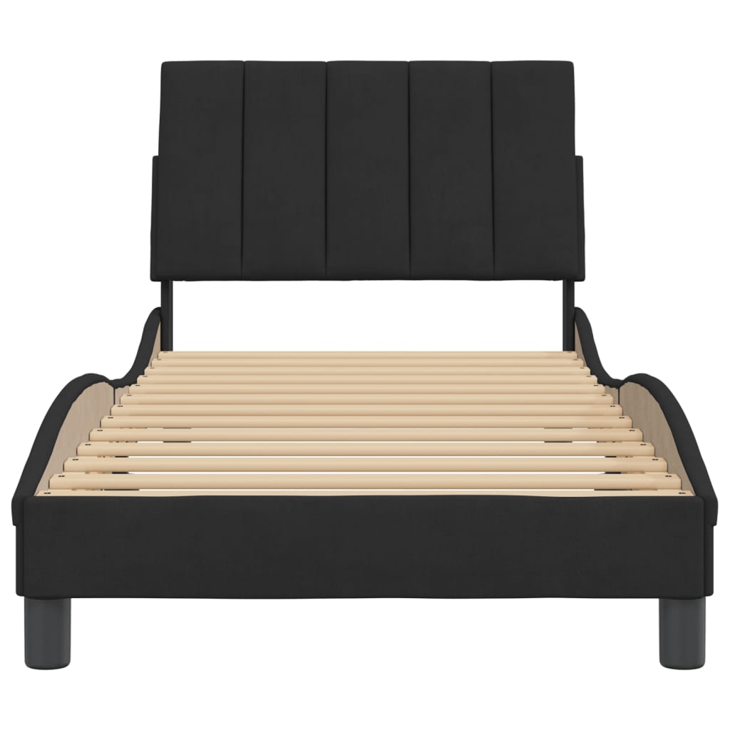 Bed Frame without Mattress Black 90x190 cm Velvet