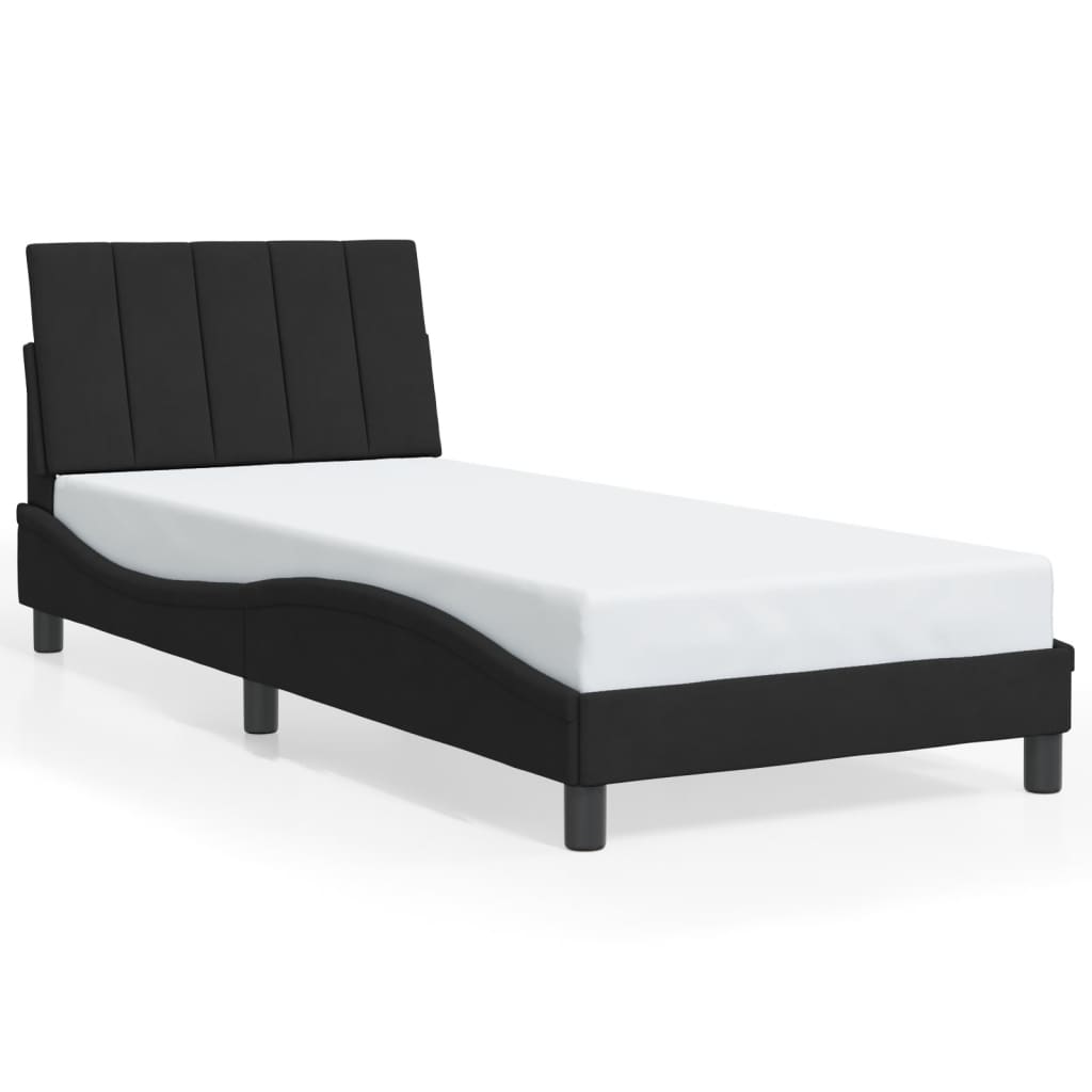 Bed Frame without Mattress Black 90x190 cm Velvet