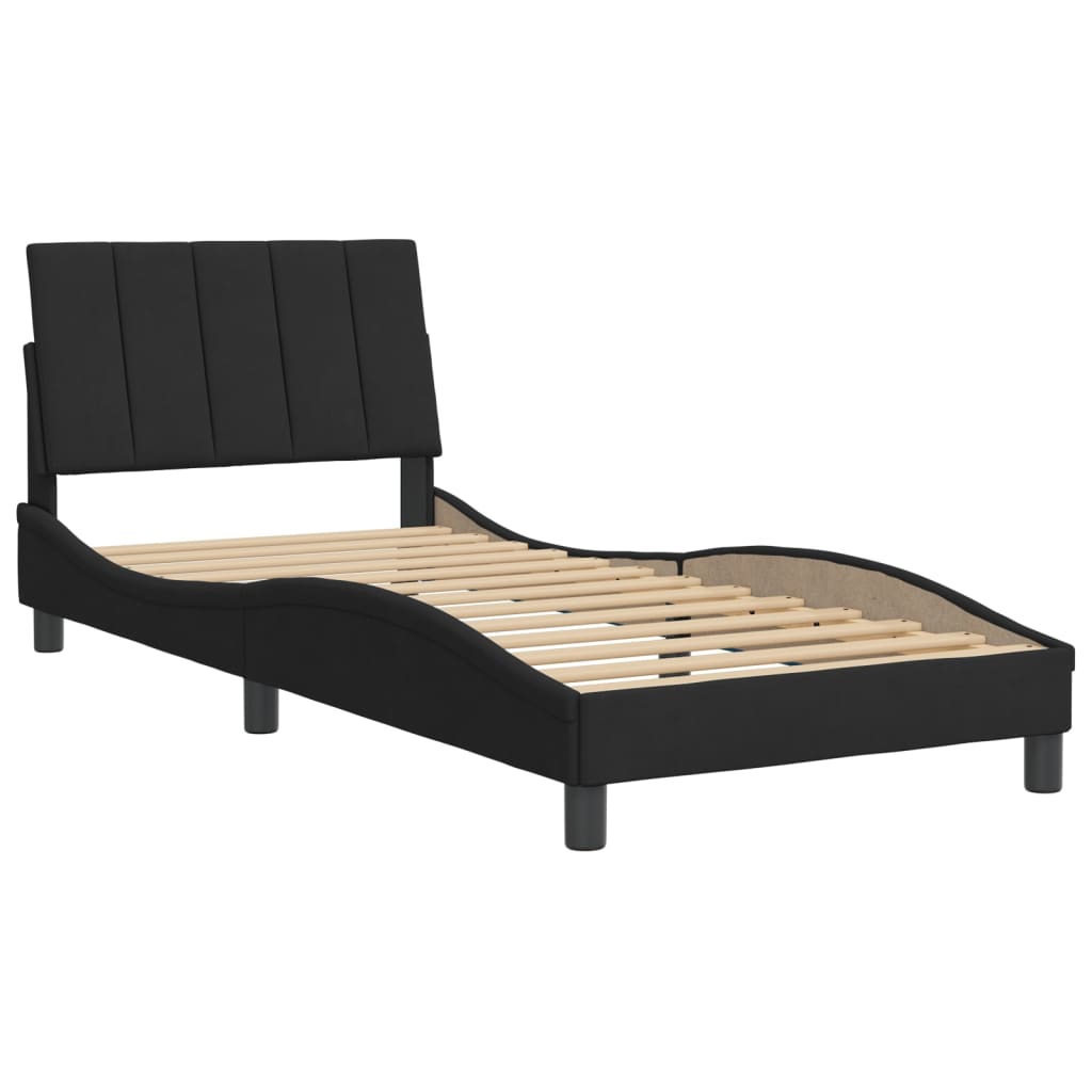 Bed Frame without Mattress Black 90x190 cm Velvet