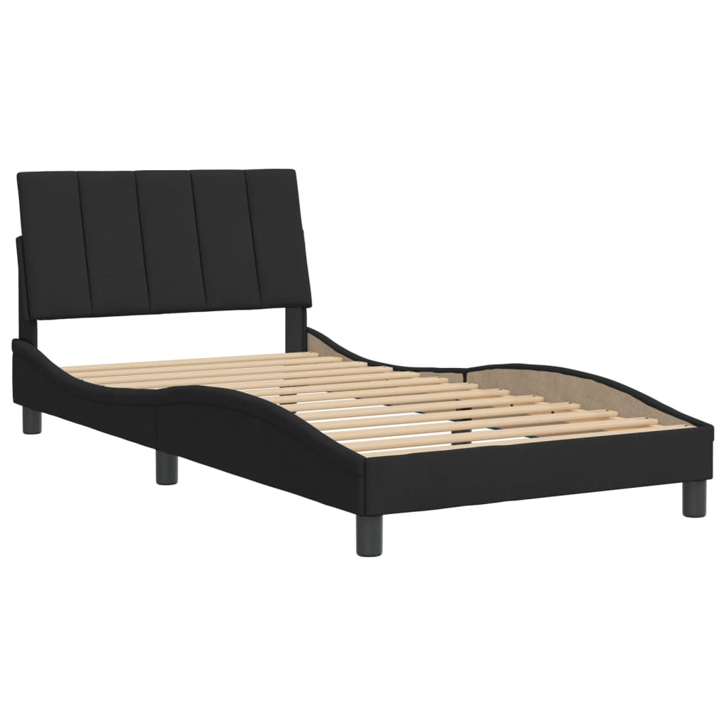 Bed Frame without Mattress Black 107x203 cm King Single Velvet