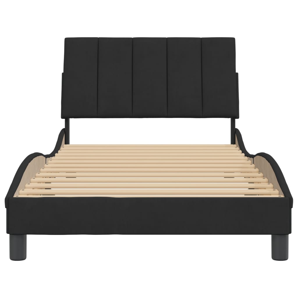 Bed Frame without Mattress Black 107x203 cm King Single Velvet