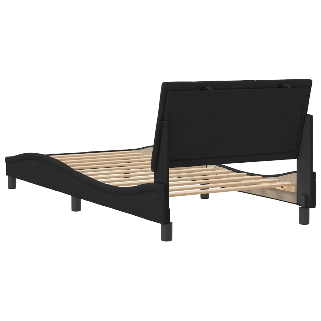 Bed Frame without Mattress Black 107x203 cm King Single Velvet