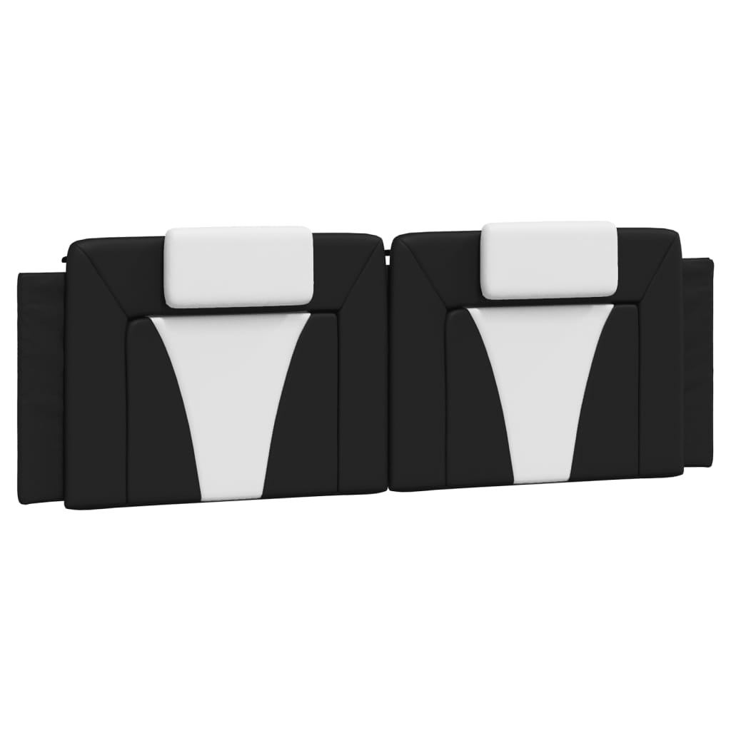 Bed Frame with LED Light Black and White 152x203 cm Faux Leather