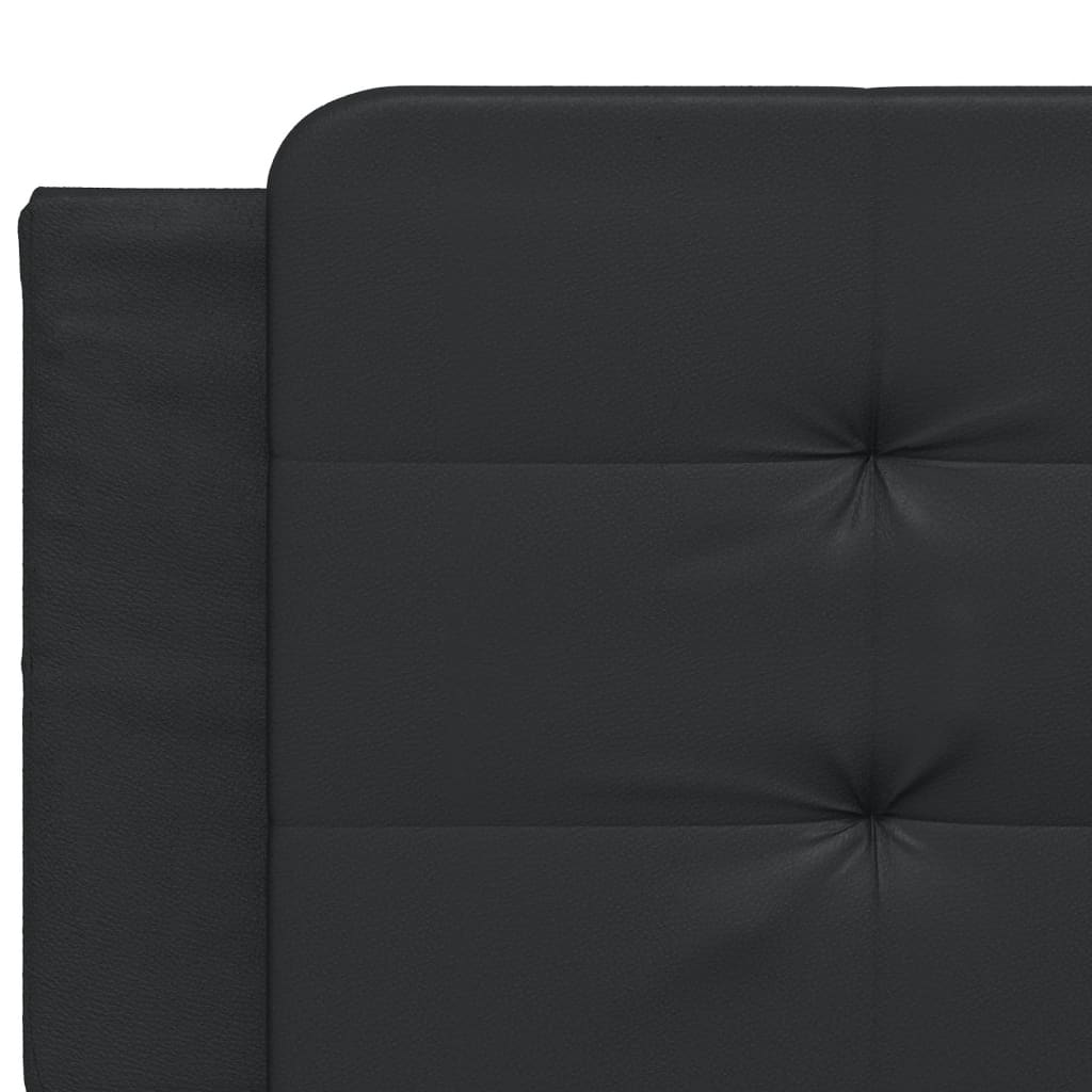 Bed Frame with LED Light Black 152x203 cm Faux Leather