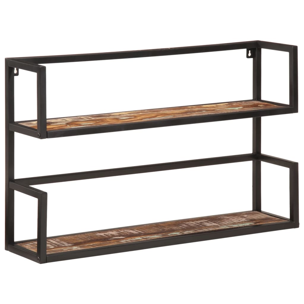 Wall Shelf 90x20x55 cm Solid Wood Reclaimed and Iron