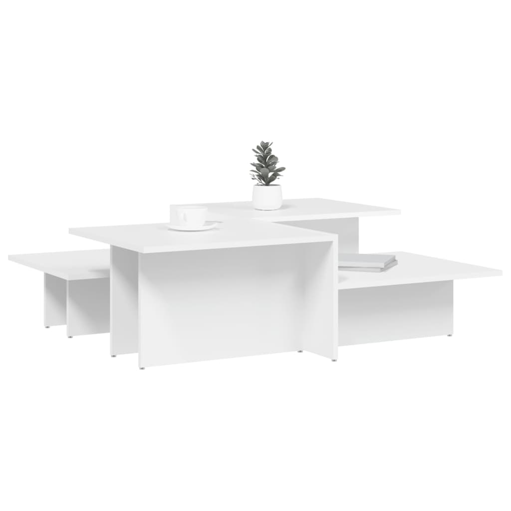 Coffee Tables 2 pcs White Engineered Wood