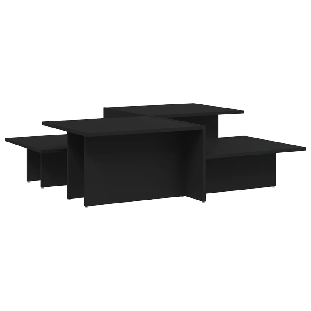 Coffee Tables 2 pcs Black Engineered Wood