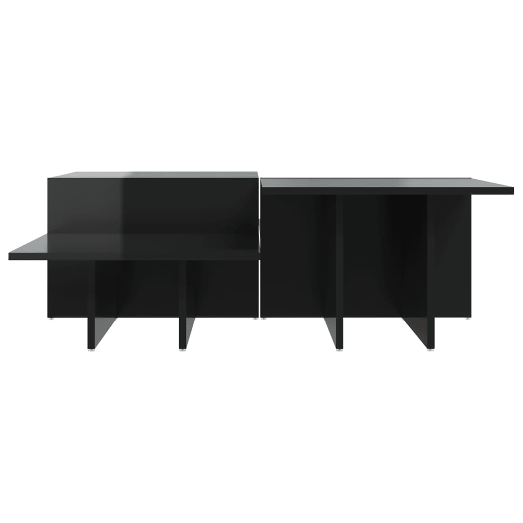 Coffee Tables 2 pcs High Gloss Black Engineered Wood