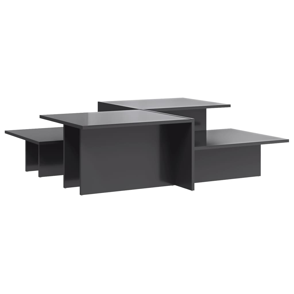 Coffee Tables 2 pcs High Gloss Grey Engineered Wood