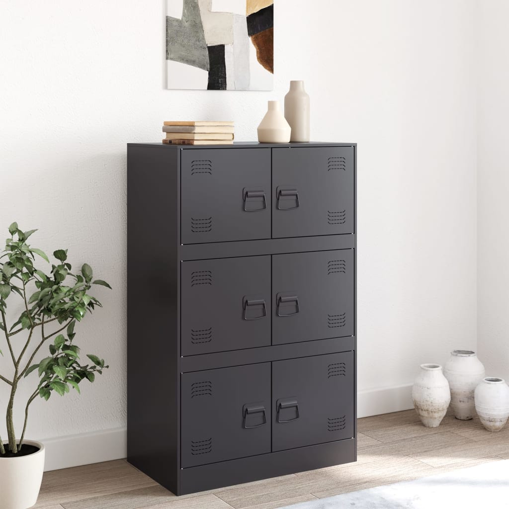 Sideboard Black 67x39x107 cm Steel