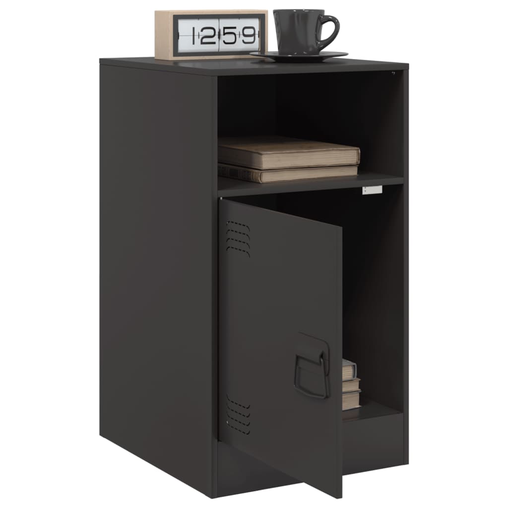 Bedside Cabinets 2 pcs Black 34.5x39x62 cm Steel