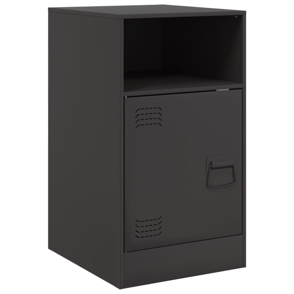 Bedside Cabinets 2 pcs Black 34.5x39x62 cm Steel