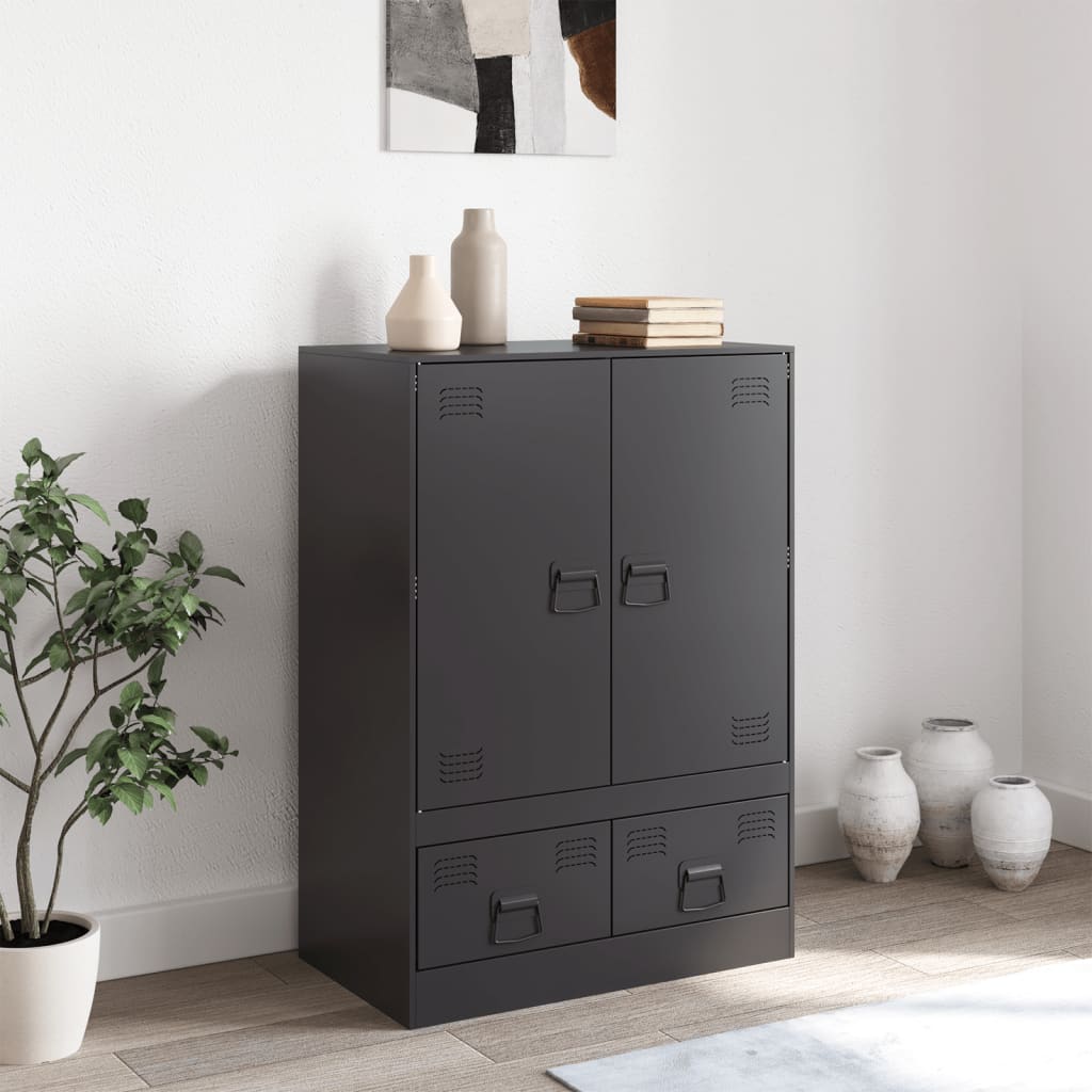 Highboard Black 67x39x95 cm Steel