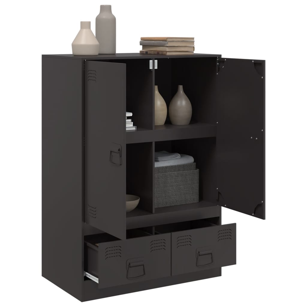 Highboard Black 67x39x95 cm Steel