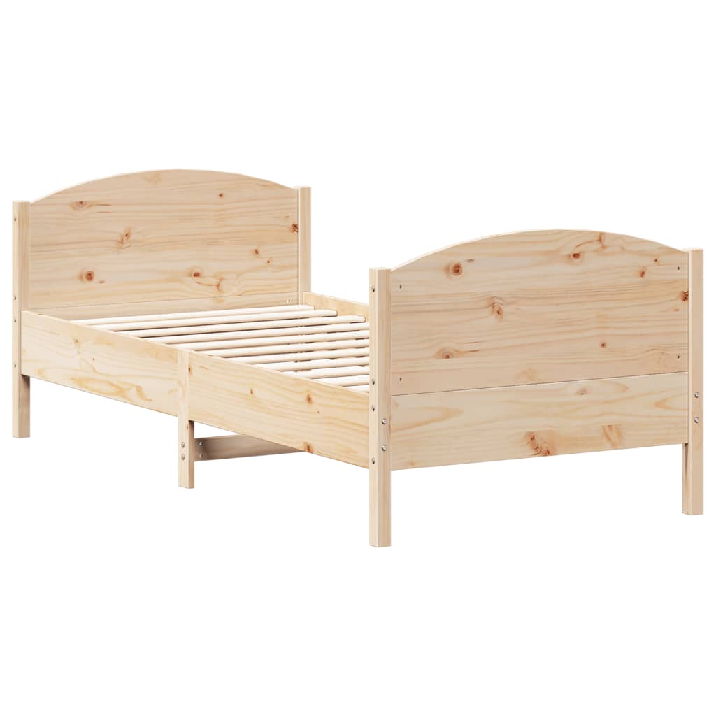 Bed Frame With Headboard Solid Wood Pine