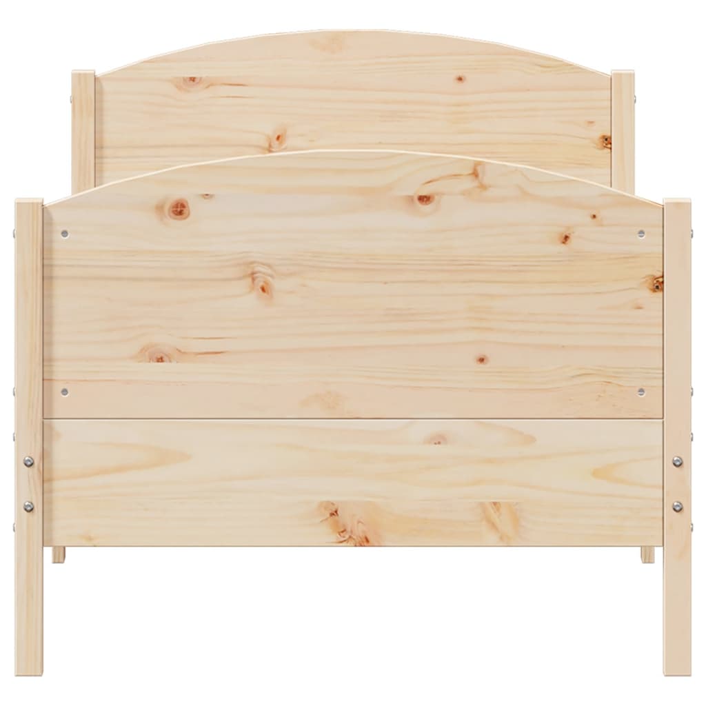 Bed Frame With Headboard Solid Wood Pine