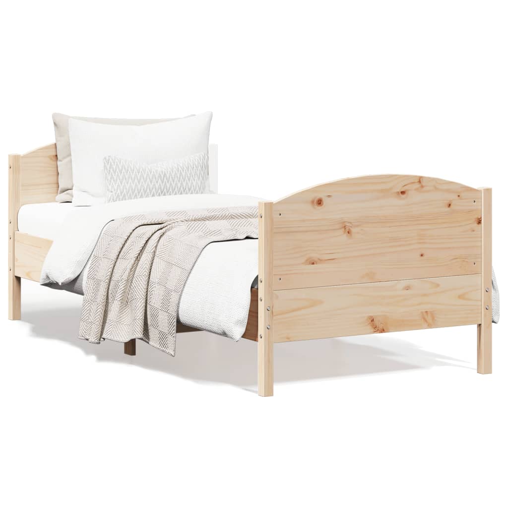 Bed Frame With Headboard Solid Wood Pine