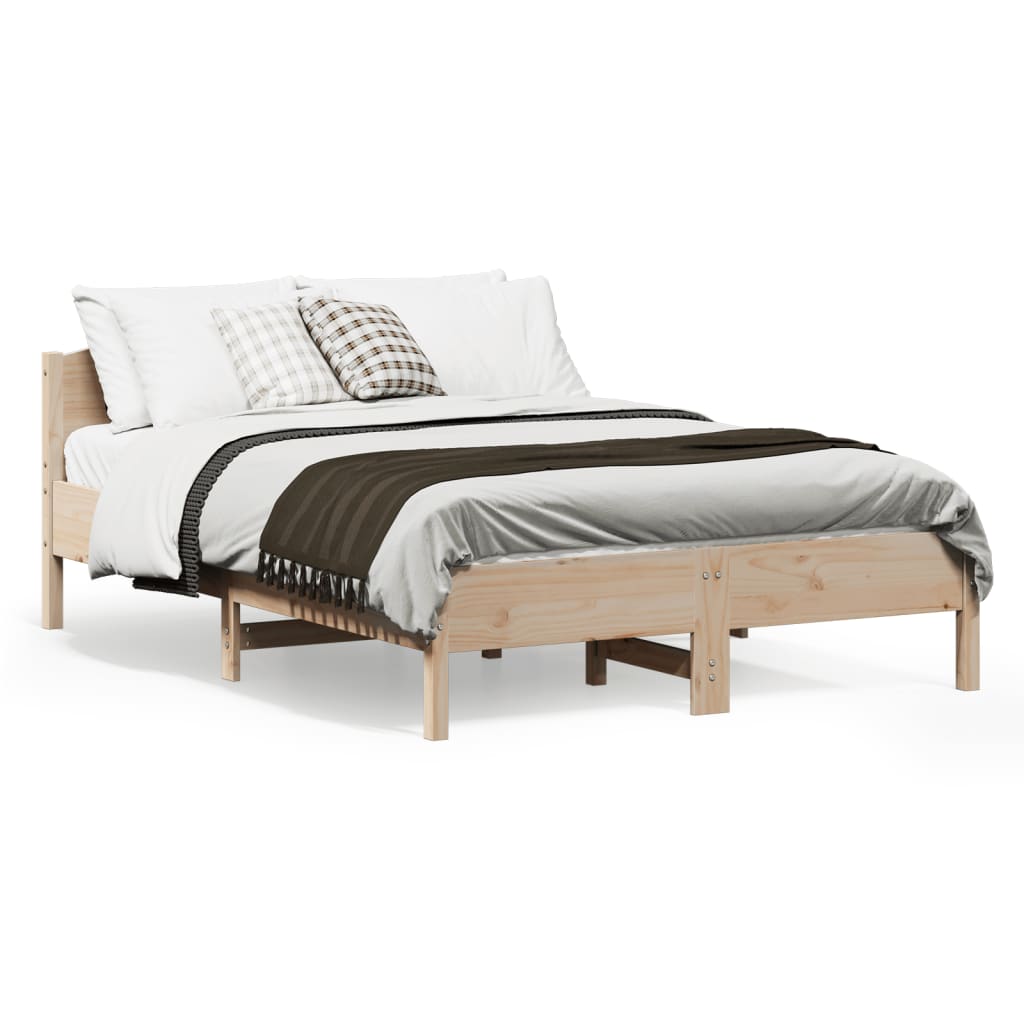 Bed Frame With Headboard Solid Wood Pine