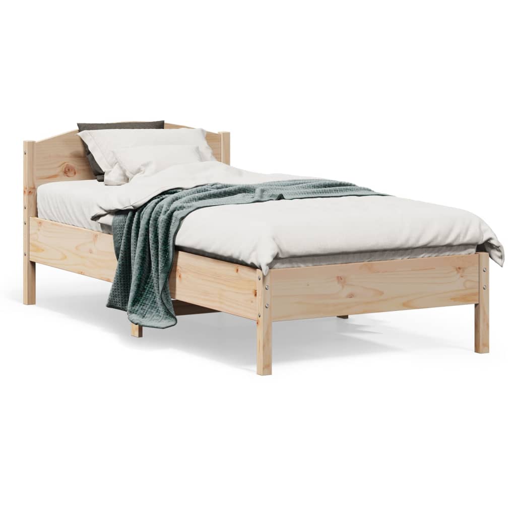 Bed Frame With Headboard Solid Wood Pine