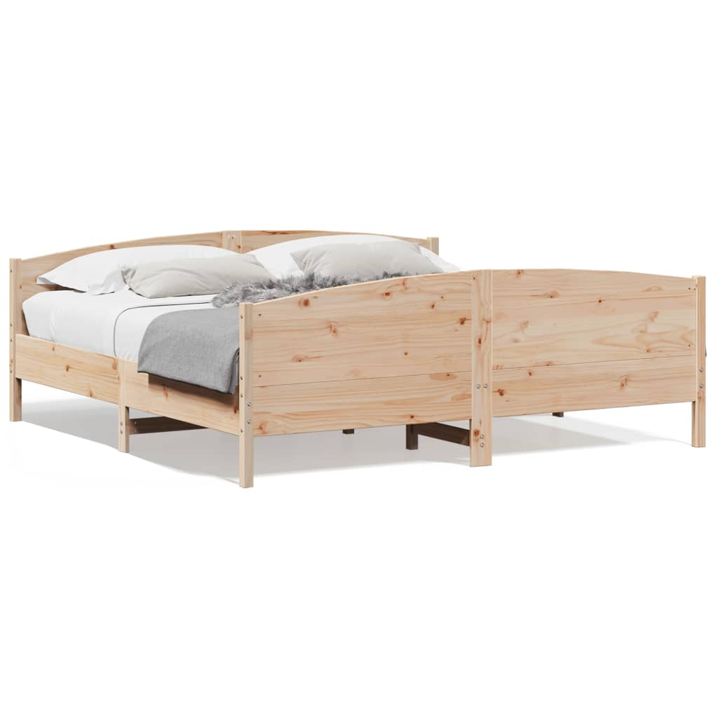 Bed Frame With Headboard Solid Wood Pine