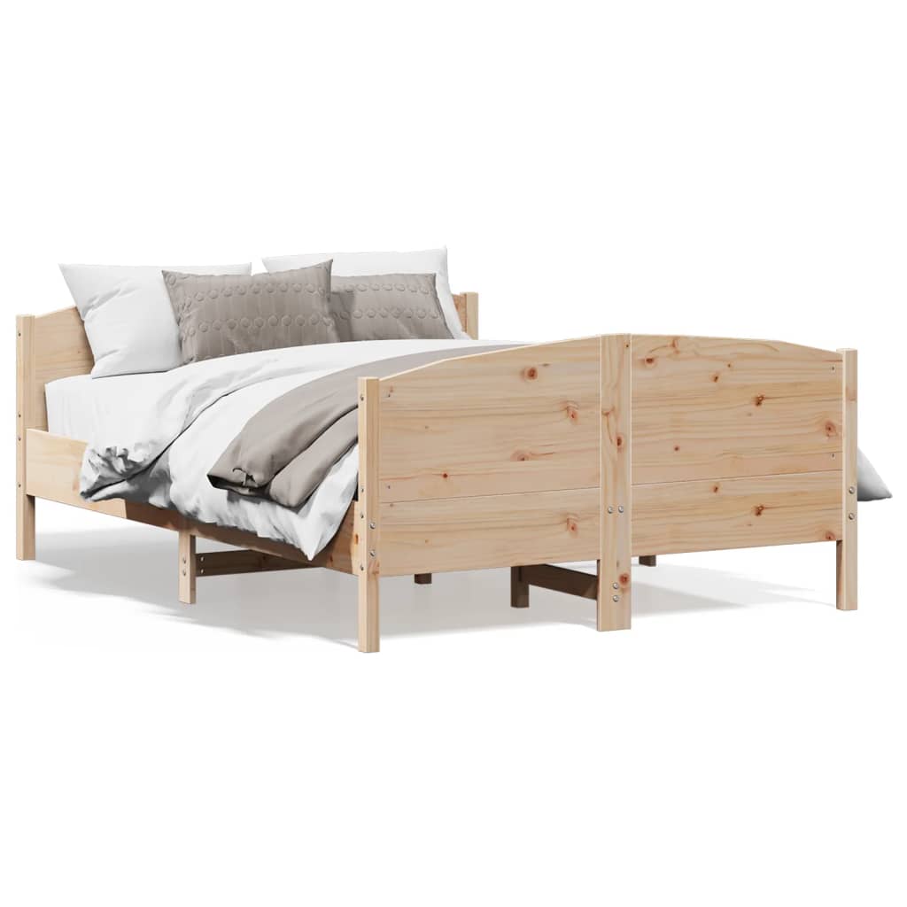 Bed Frame With Headboard Solid Wood Pine