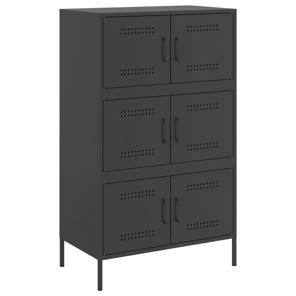 Highboard Black 68x39x113 cm Steel