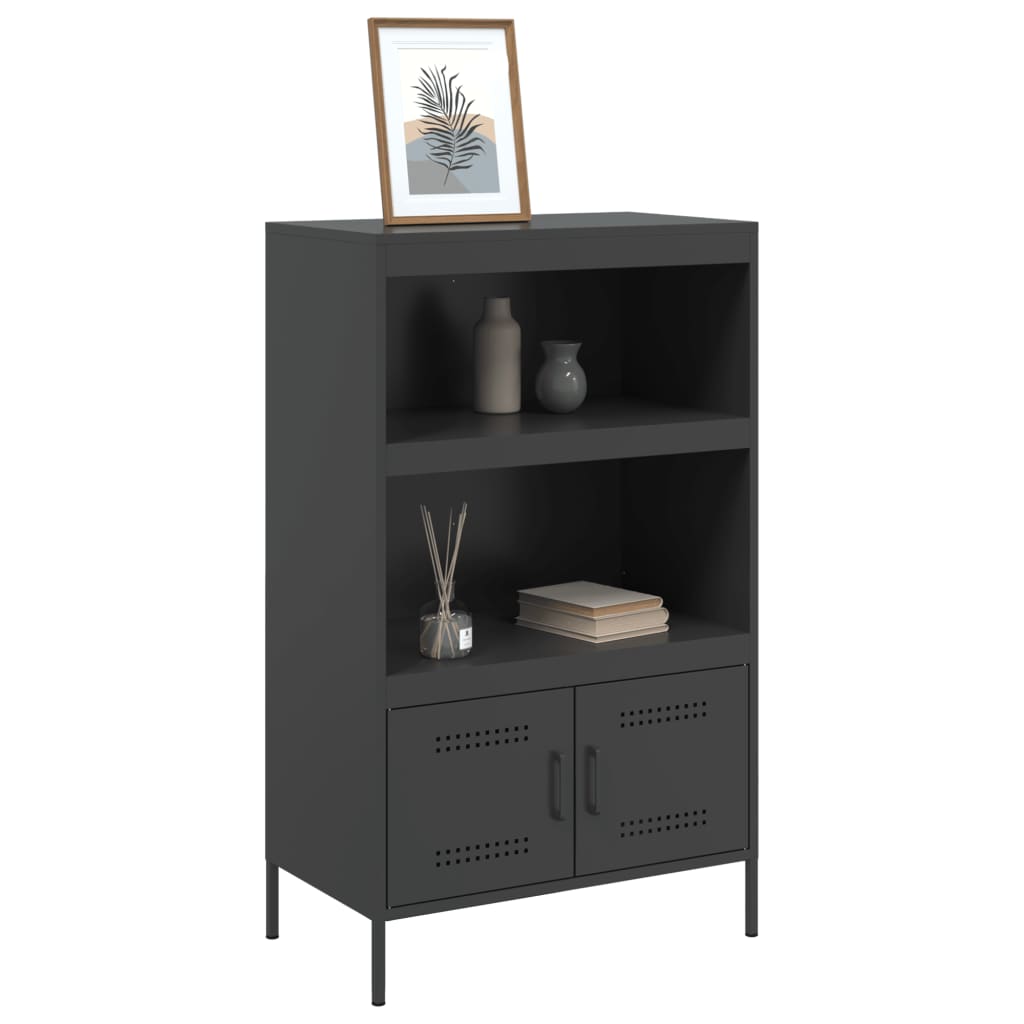 Highboard Black 68x39x113 cm Steel