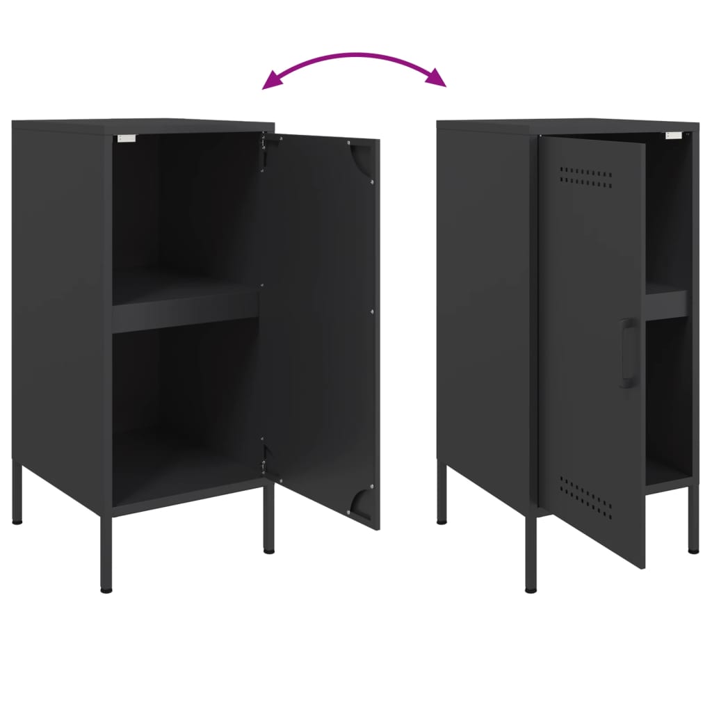 Sideboards 2 pcs Black 36x39x79 cm Cold-rolled Steel