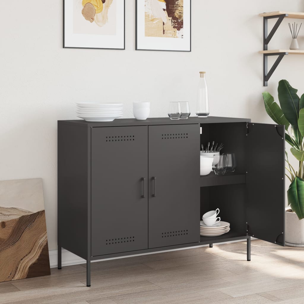 Sideboard Black 100.5x39x79 cm Cold-rolled Steel