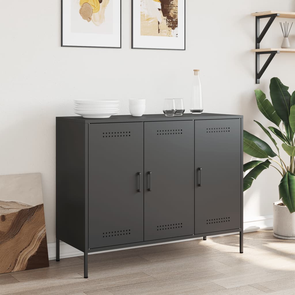 Sideboard Black 100.5x39x79 cm Cold-rolled Steel