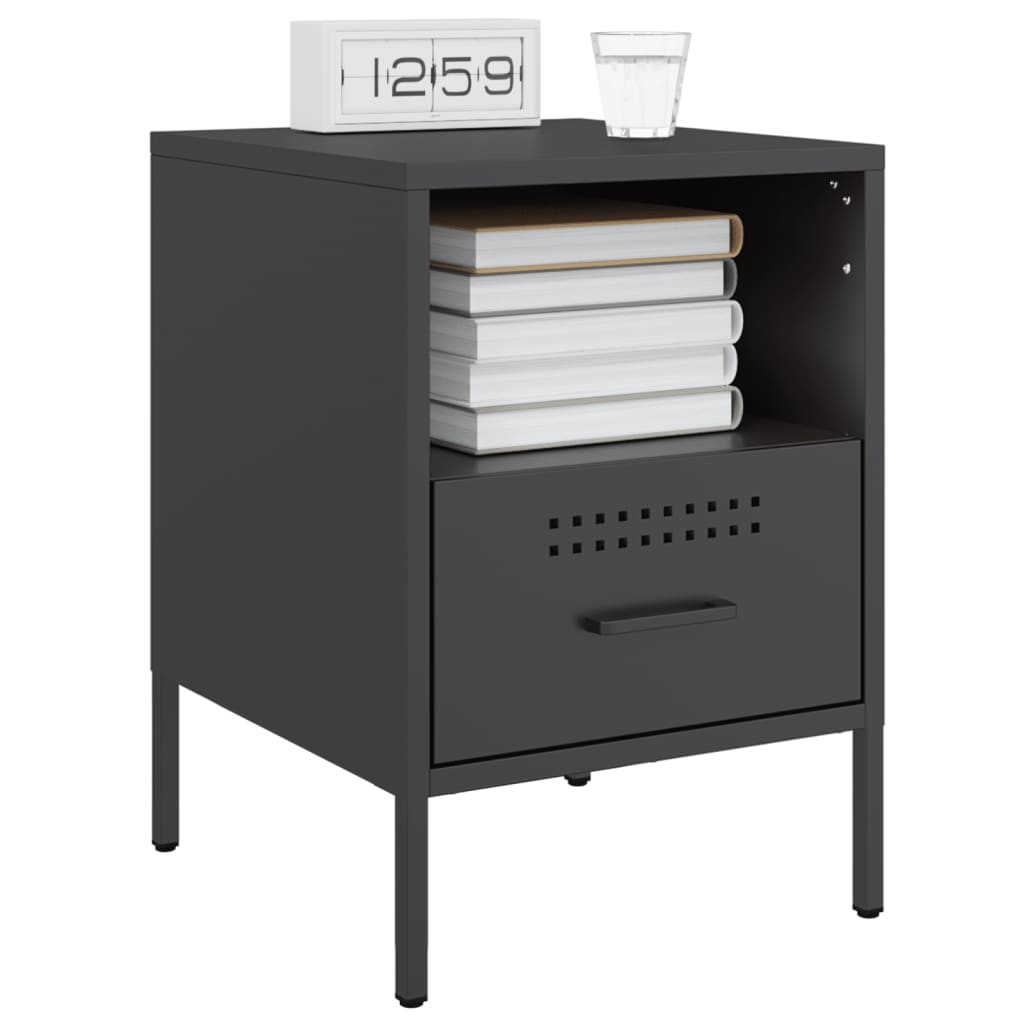 Bedside Cabinets 2 pcs Black 36x39x50.5 cm Cold-rolled Steel