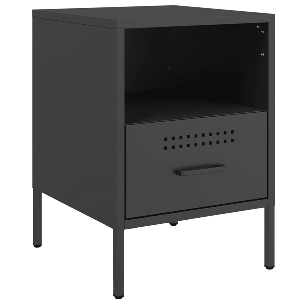 Bedside Cabinets 2 pcs Black 36x39x50.5 cm Cold-rolled Steel