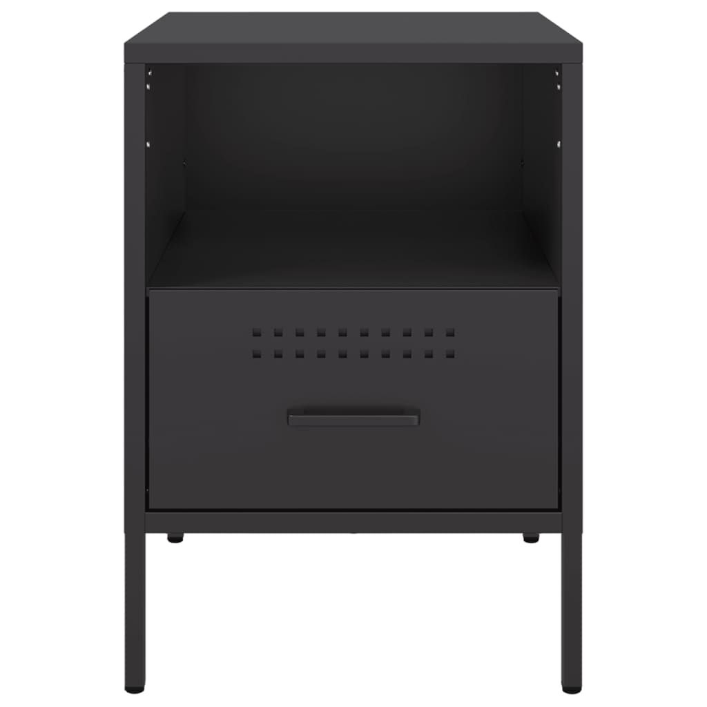 Bedside Cabinets 2 pcs Black 36x39x50.5 cm Cold-rolled Steel