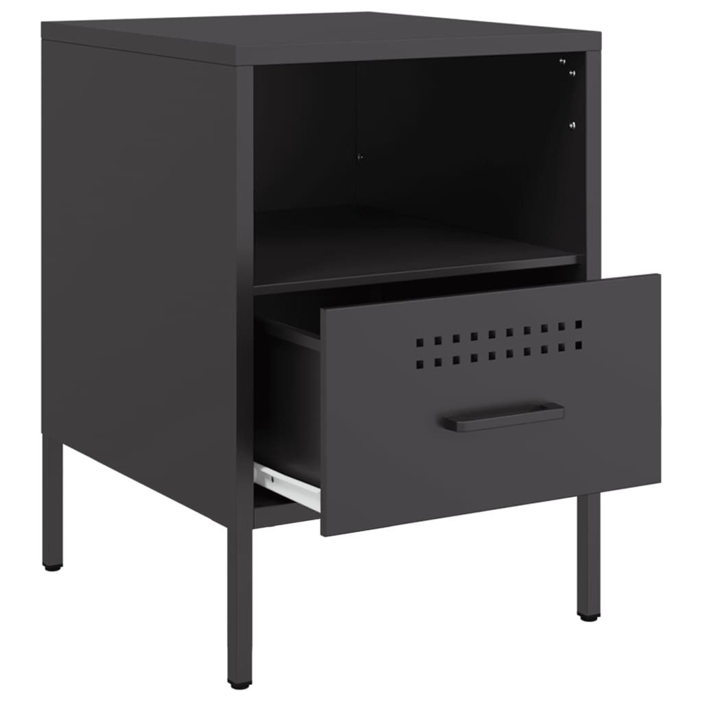 Bedside Cabinets 2 pcs Black 36x39x50.5 cm Cold-rolled Steel