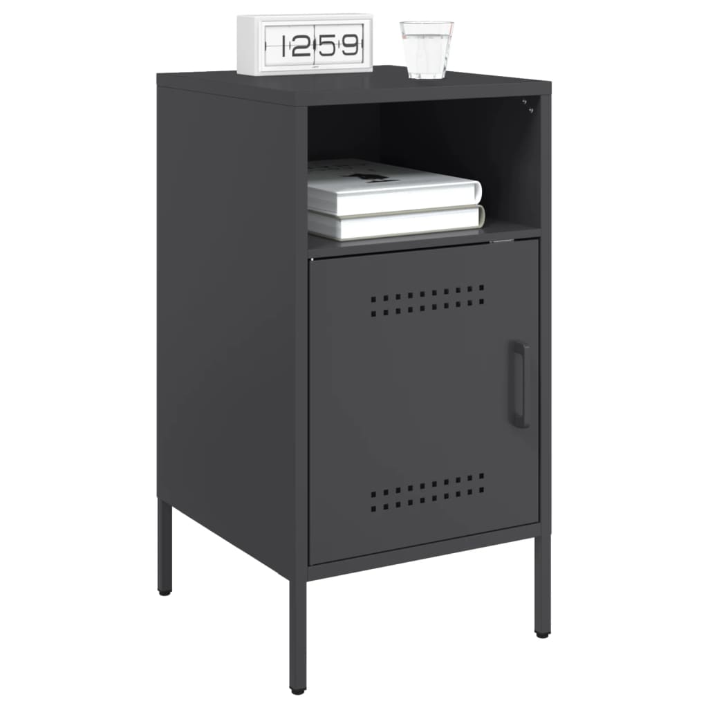 Bedside Cabinets 2 pcs Black 36x39x68 cm Cold-rolled Steel