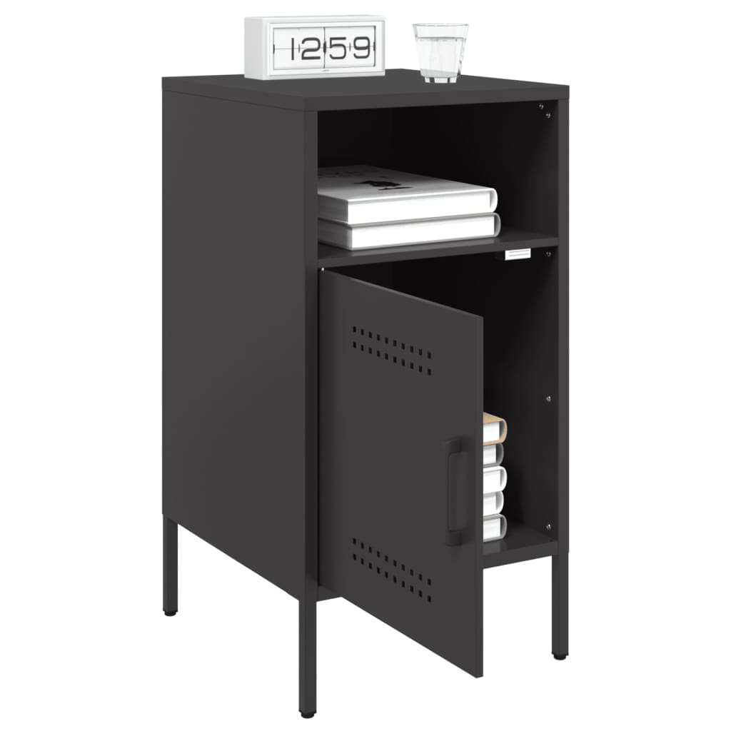 Bedside Cabinets 2 pcs Black 36x39x68 cm Cold-rolled Steel