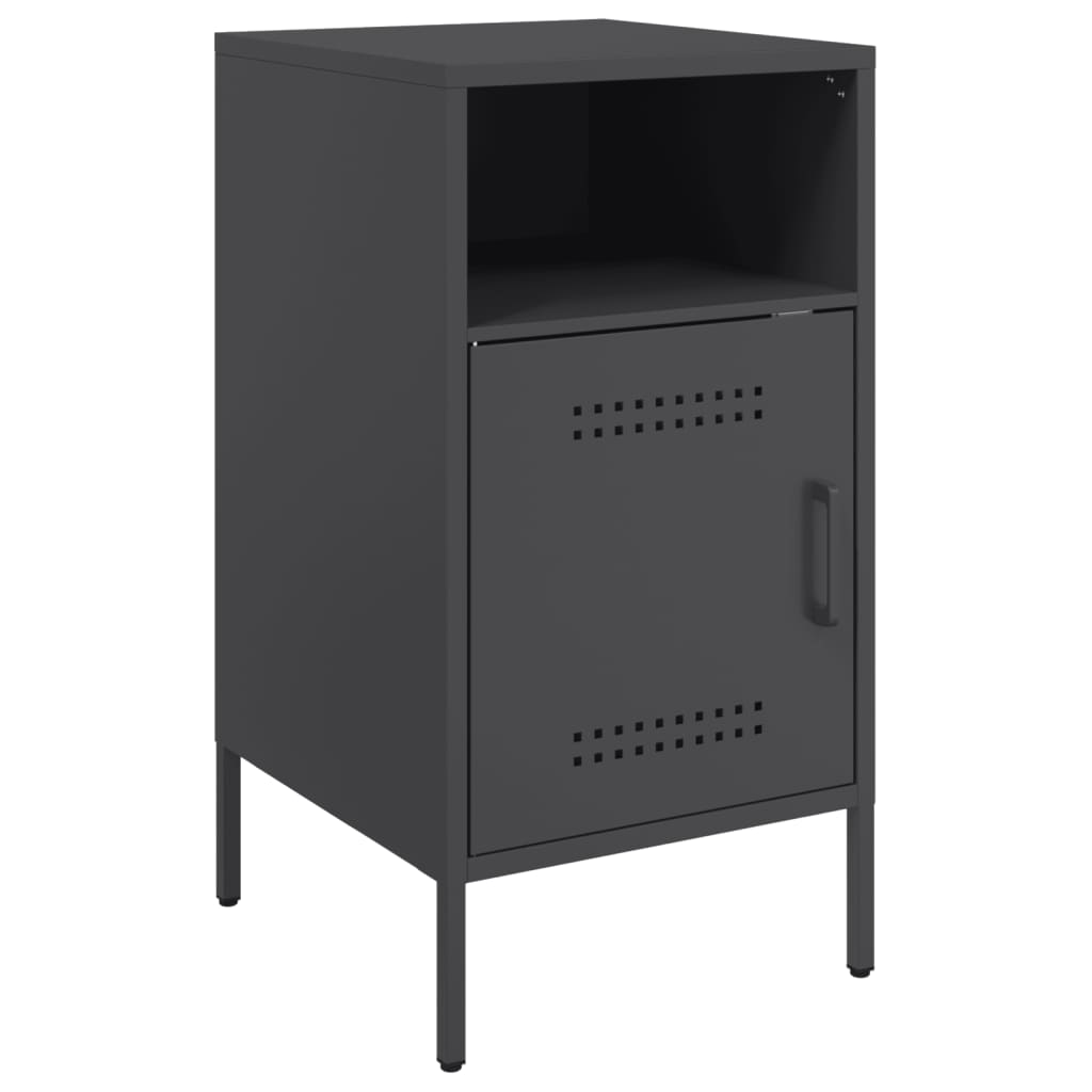 Bedside Cabinets 2 pcs Black 36x39x68 cm Cold-rolled Steel