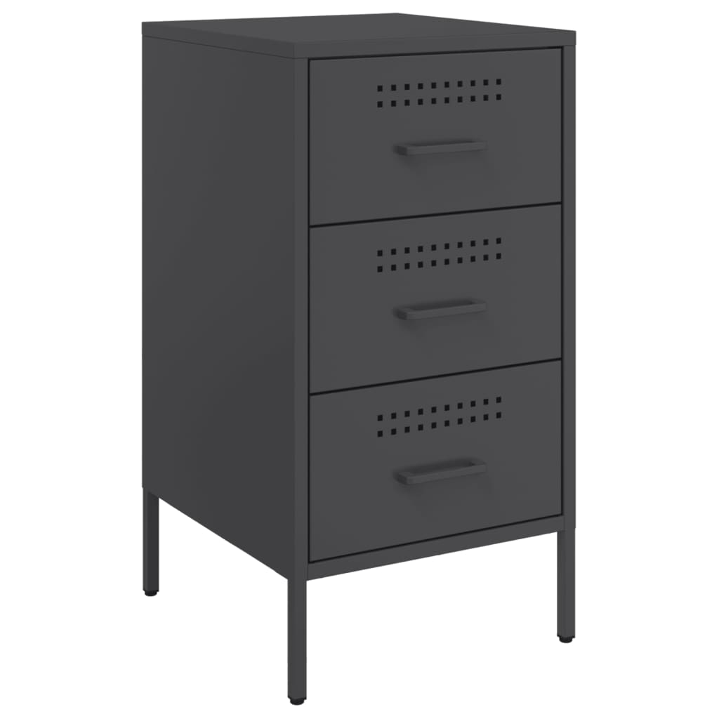 Bedside Cabinets 2 pcs Black 36x39x68 cm Cold-rolled Steel