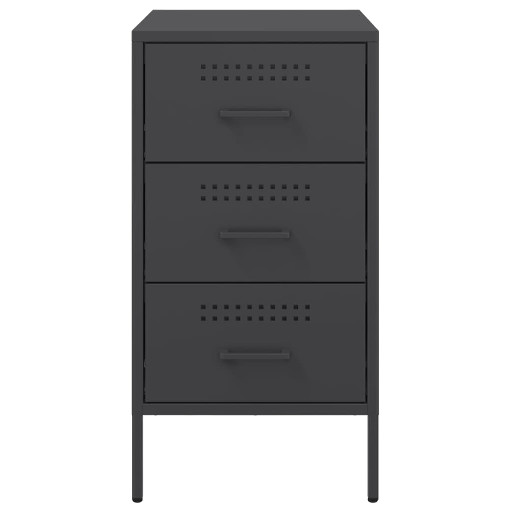 Bedside Cabinets 2 pcs Black 36x39x68 cm Cold-rolled Steel