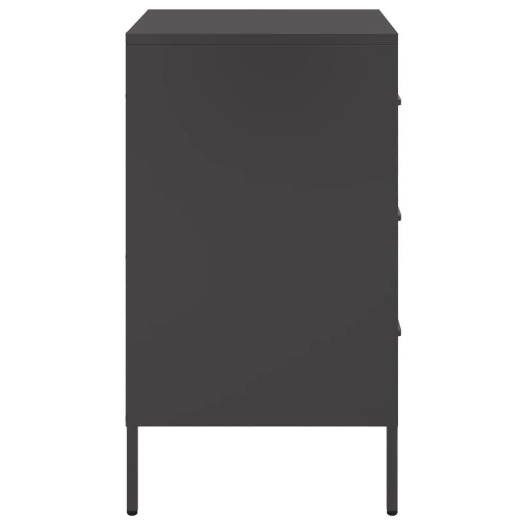 Bedside Cabinets 2 pcs Black 36x39x68 cm Cold-rolled Steel