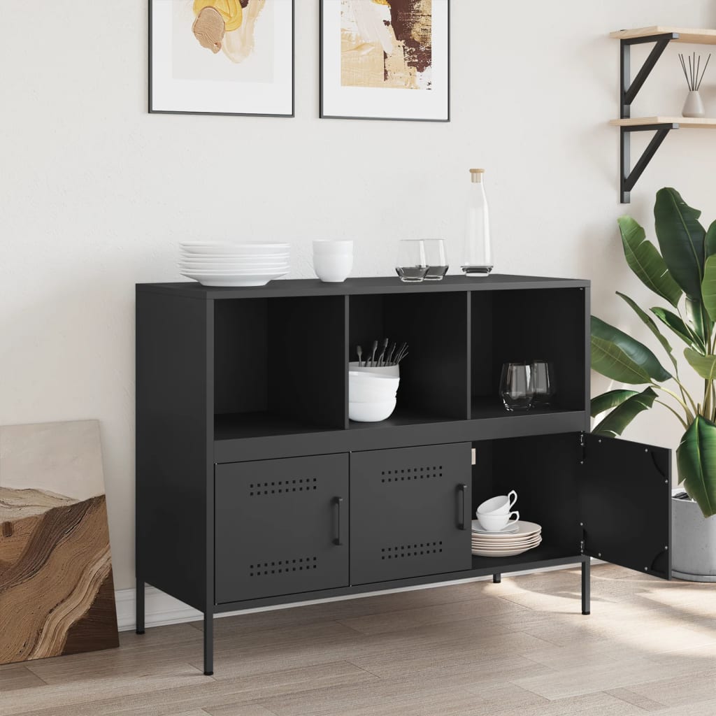 Sideboard Black 100.5x39x79 cm Cold-rolled Steel