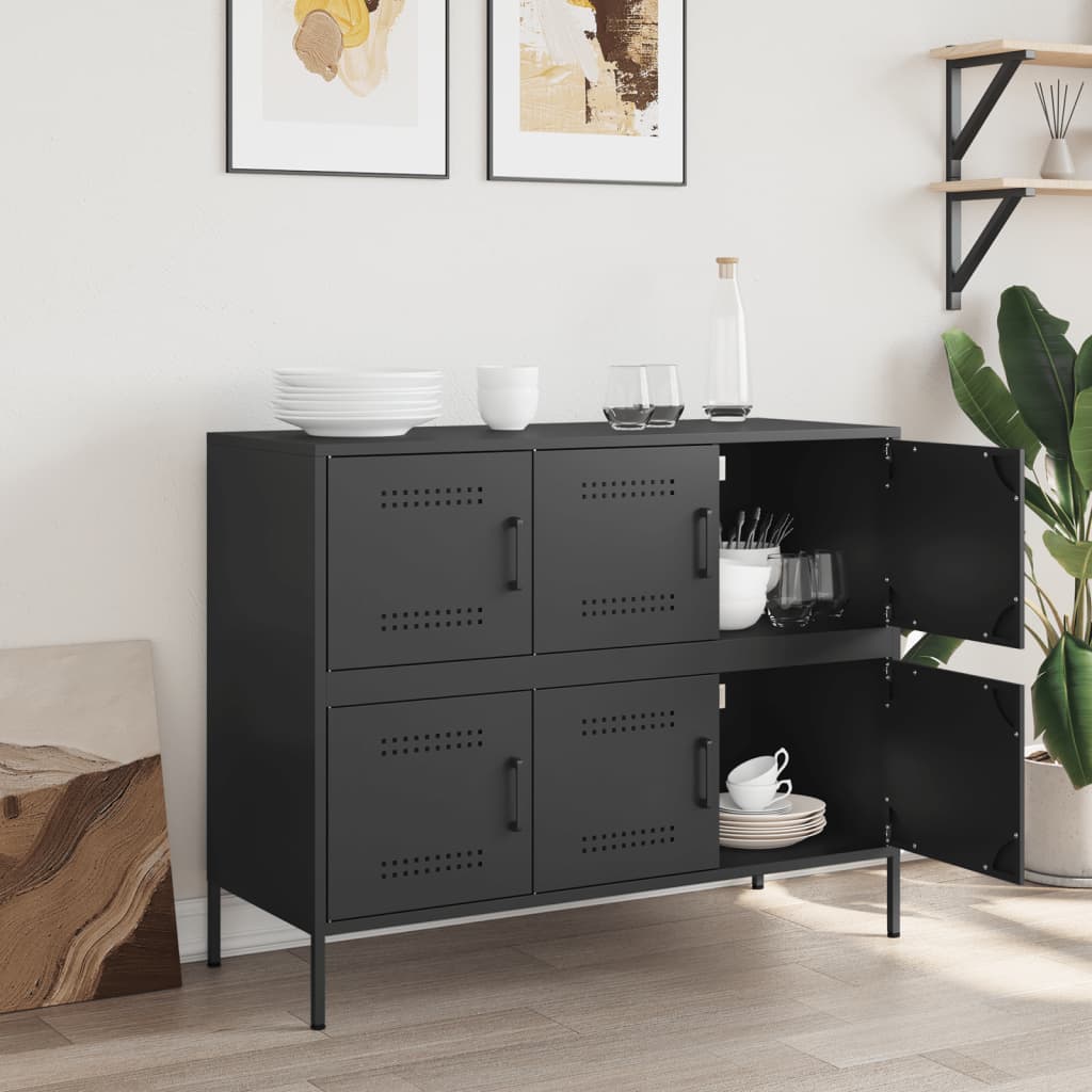 Sideboard Black 100.5x39x79 cm Cold-rolled Steel