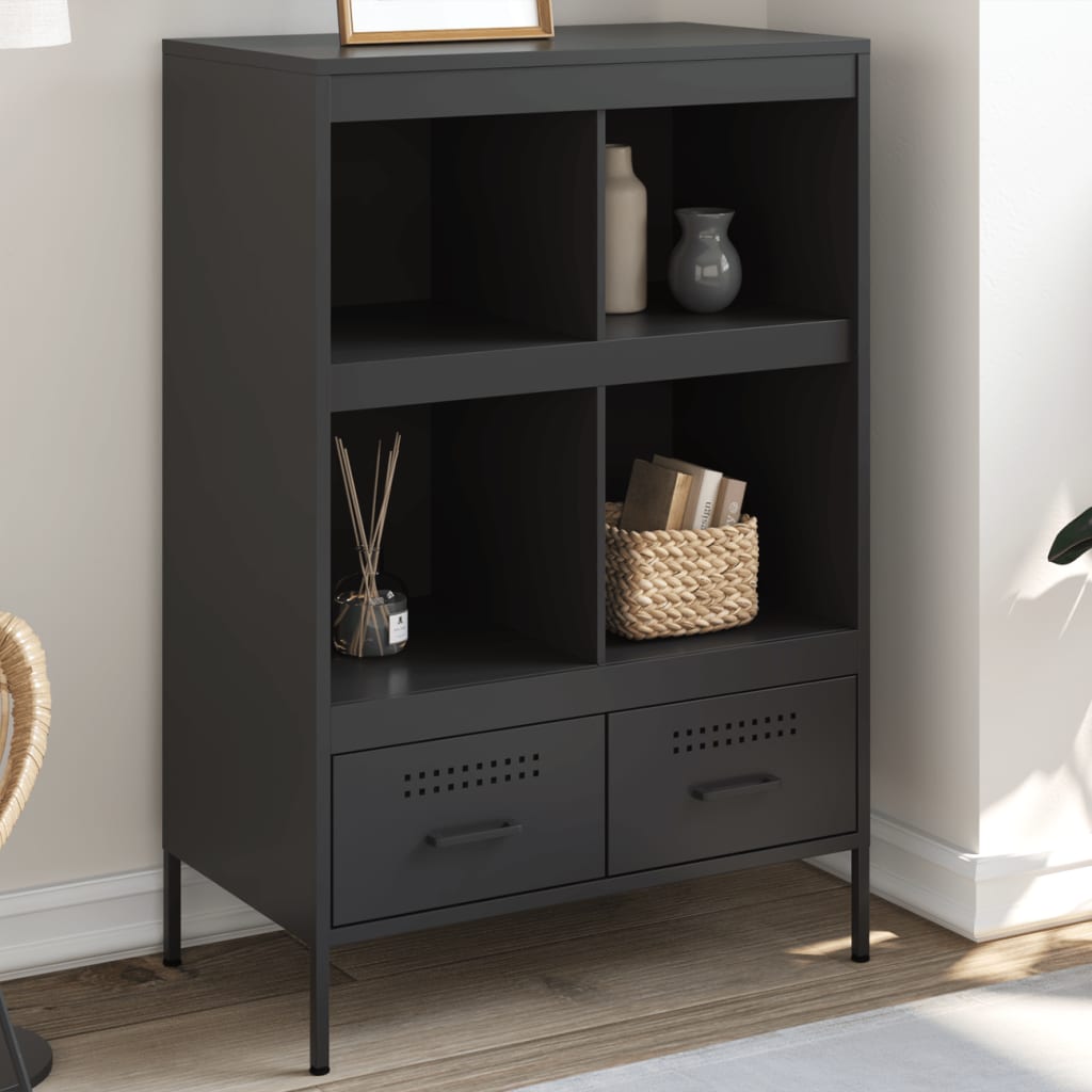 Highboard Black 68x39x101.5 cm Cold-rolled Steel