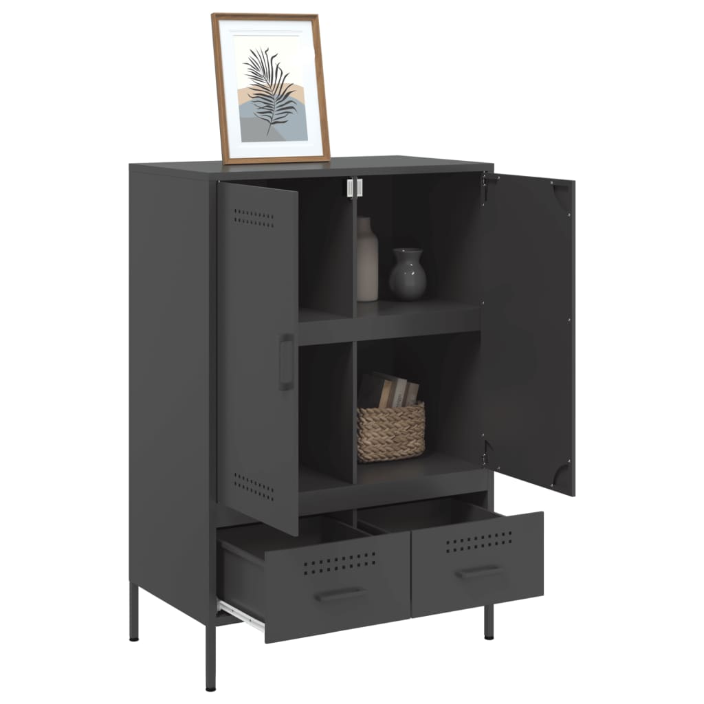 Highboard Black 68x39x101.5 cm Cold-rolled Steel