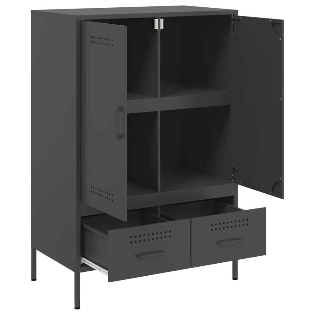 Highboard Black 68x39x101.5 cm Cold-rolled Steel