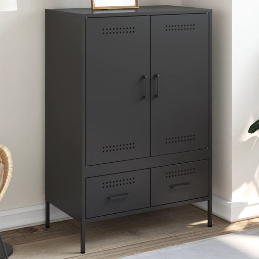 Highboard Black 68x39x101.5 cm Cold-rolled Steel