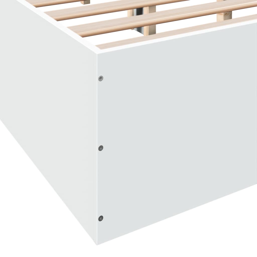 Bed Frame White 135x190 cm Engineered Wood