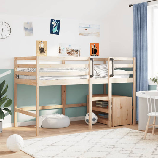 Kids' Loft Bed without Mattress 90x190 cm Solid Wood Pine