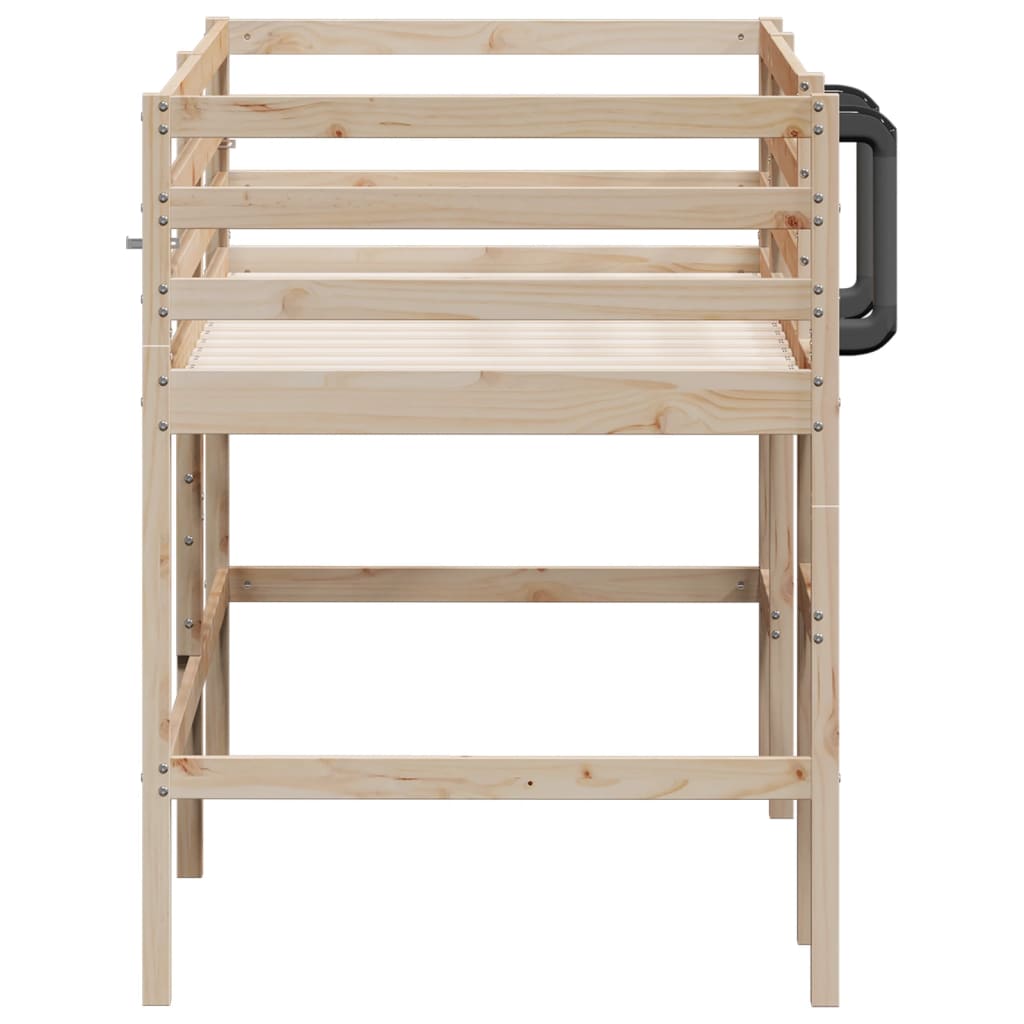 Kids' Loft Bed without Mattress 92x187 cm Single Solid Wood Pine